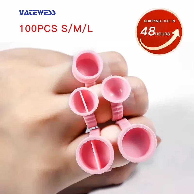 100Pcs Disposable Permanent Makeup Silicone Glue Cups Soft Nail Art Tattoo Ink Rings Holder For Microblading Eyebrow Lip Pigment