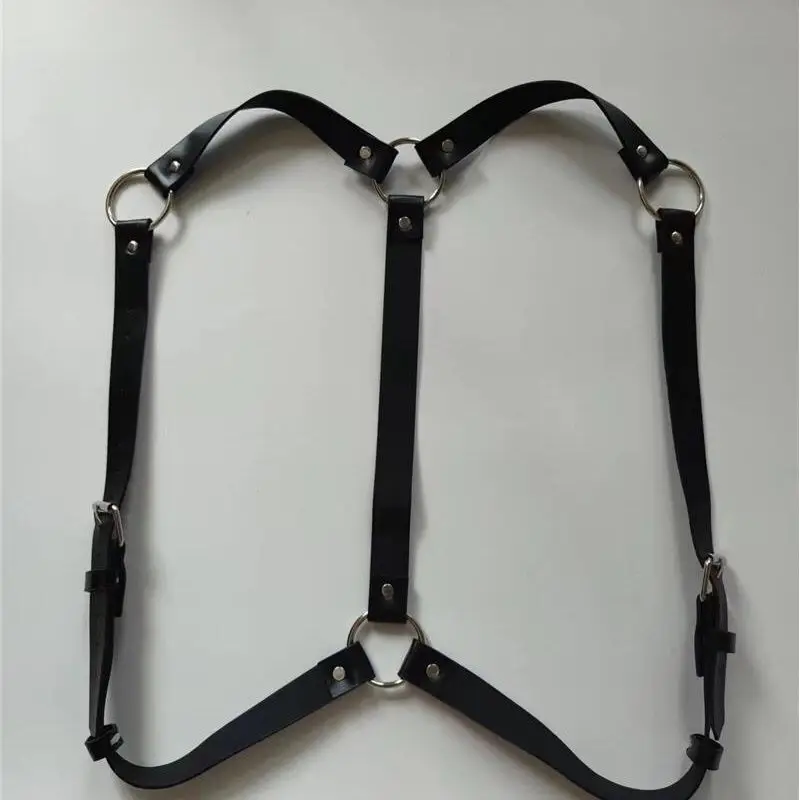 [2411 People Gave Positive Reviews]Men's New Product Strap Straight Down Leather Shirt Strap Chest Strap Functional Punk Strap view 4