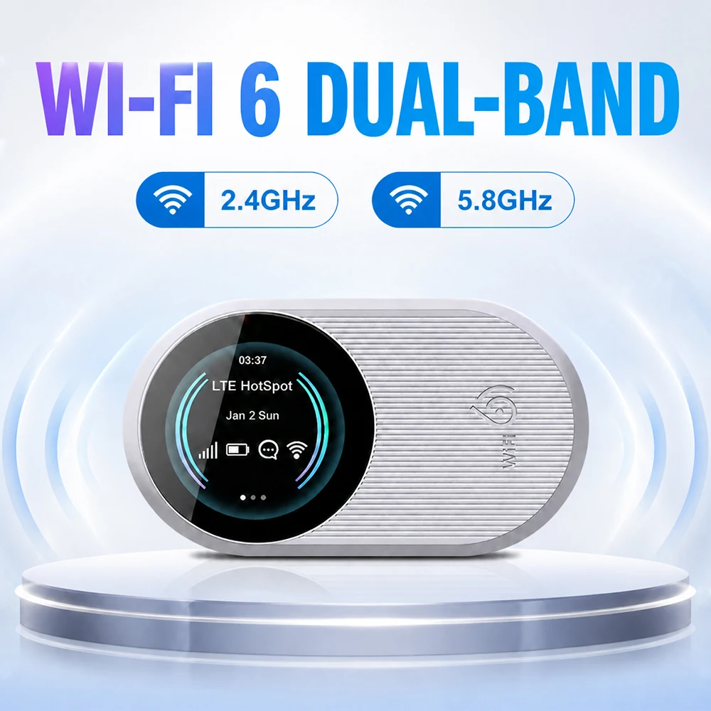 OPTFOCUS 4G LTE Portable WiFi Hotspot 150Mbps Dual Band Wireless Mobile Router with LCD Screen