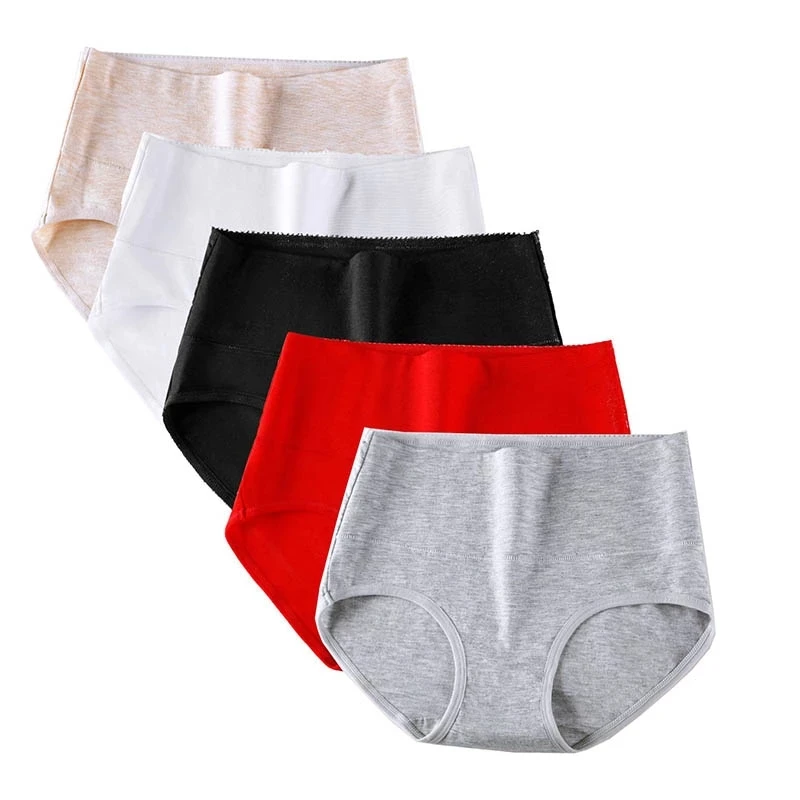High Waist Underwear Cotton Panties Women's Abdomen Hip Lift Seamless Brief Body Shaping Pants Plus Size Slimming Underpant Lady