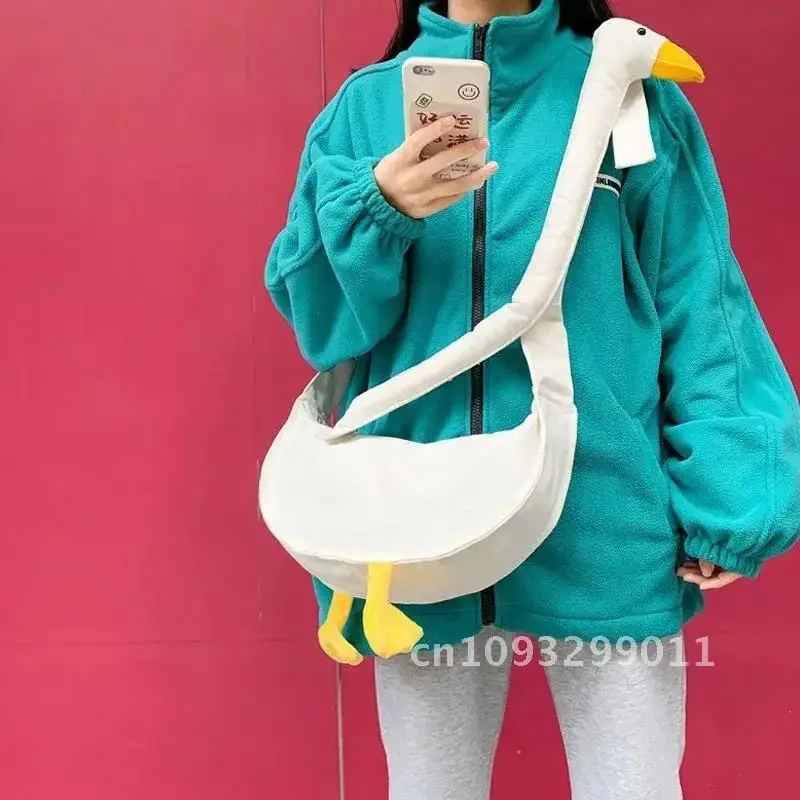 Bolso de ganso tonto, bolso Diagonal de moda para niñas, bonitos bolsos de pato, bolso de mano juvenil, versión de hombro de lona, paquetes informales, mensajero para mujeres