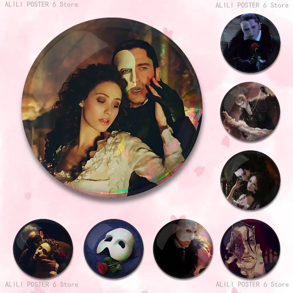 The P-Phantom of the O-Opera Badges 25 32 44 58 75 mm Round Cosplay Pin Bag Decor Fans Collect Friends Gifts Brooch Souvenir