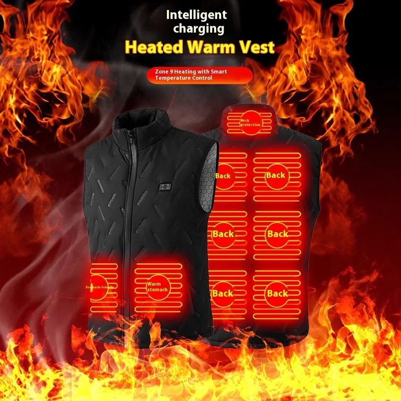 2025 New Heated Vest for Men 9 Heating Zones Dual Control Electric Warming Vest USB Smart Heating Waistcoat Ladies' Heated Vest