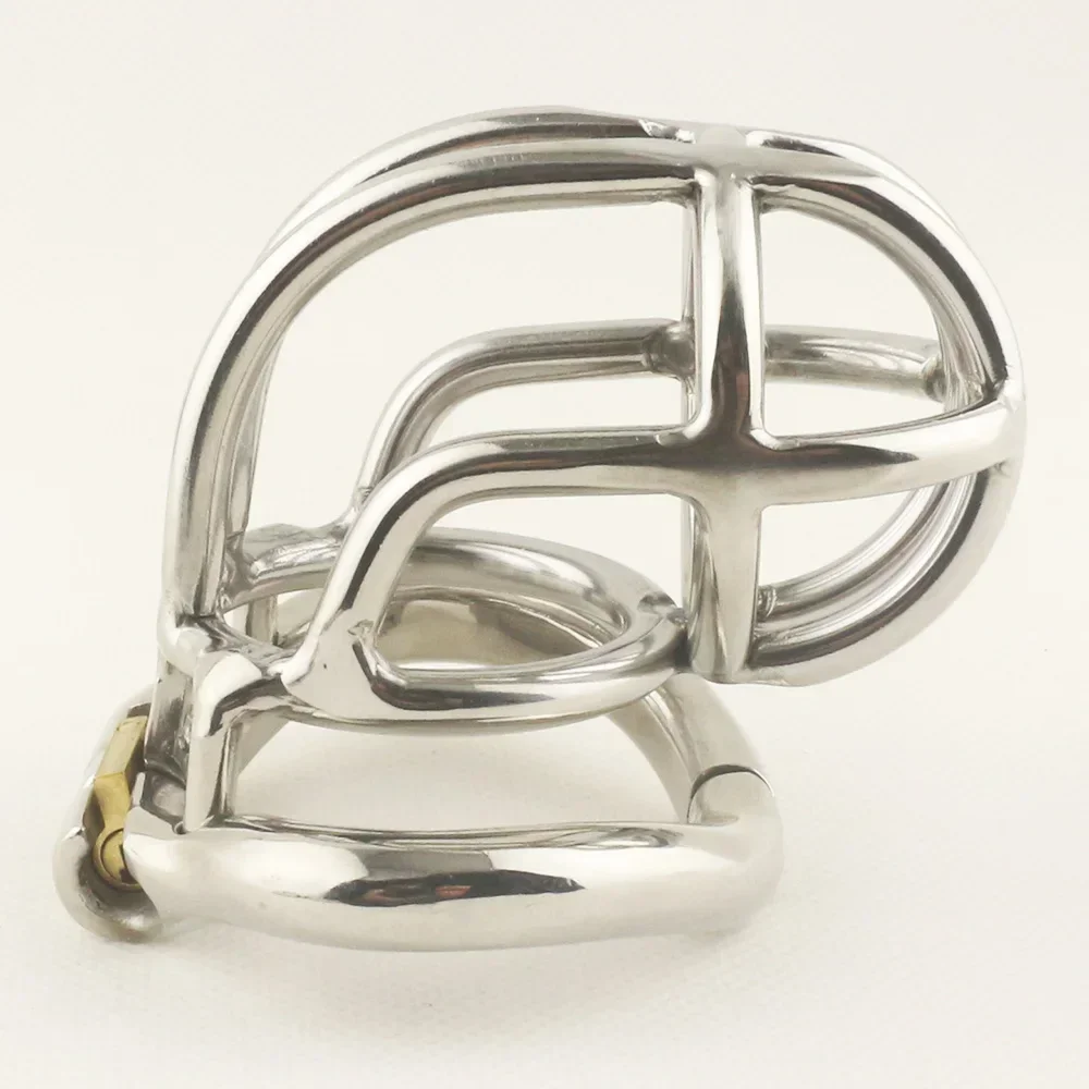 ปลดล็อค Pleasure ชายอุปกรณ์ Chastity 2.16 "สแตนเลส BEND กรงเข็มขัดผู้ใหญ่เกมเพศของเล่นสําหรับผู้ชายแหวน Cock