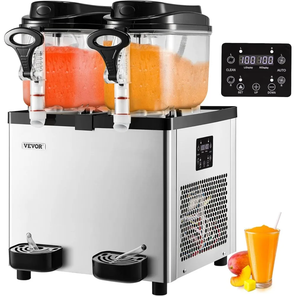 

Commercial Slushy Machine, 6 L x 2 Tanks 50 Cups, 700W 110V, Stainless Steel Margarita Smoothie Frozen Drink Maker, Perfect