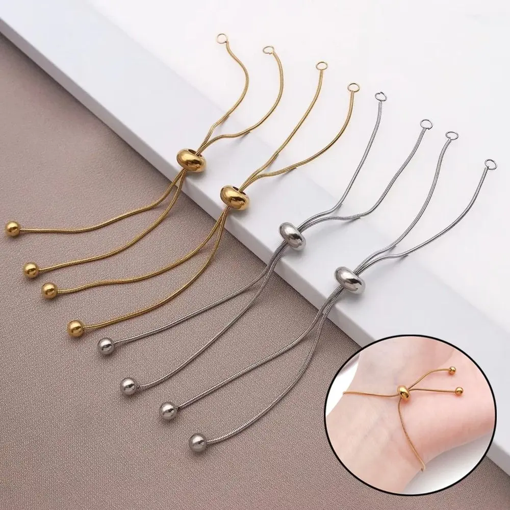 

5Pcs New Gold Extension Chains Silver Stainless Steel Extender Adjustable Jewelry Tools Hand Bracelet Extensions Jewelry Making