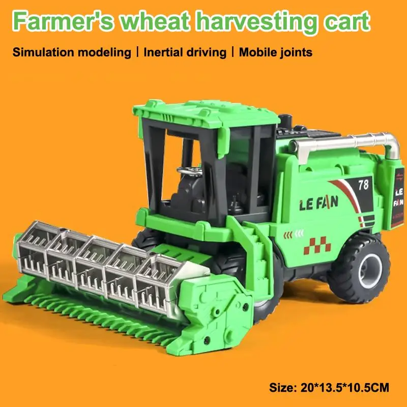 Simulation Farm Harvester Toy Kids Farmer Inertia Vehicle Toys Classic Toy Friction Powered For Children Gifts