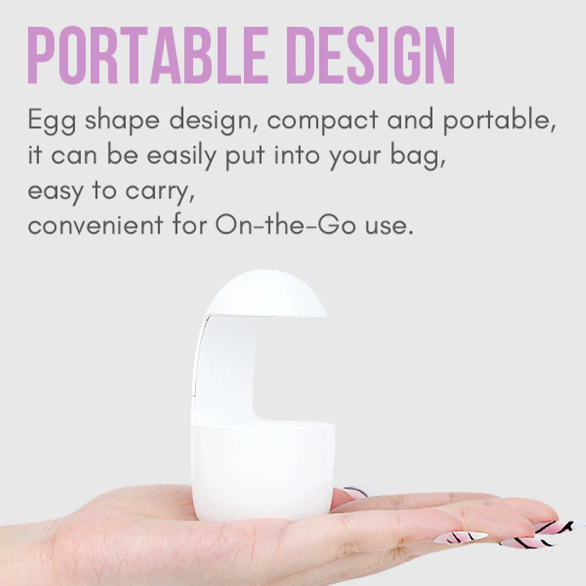 Mini lámpara de uñas en forma de Q, Led Uv de 8w con mango, Sensor infrarrojo Usb profesional, lámparas de fototerapia seca para manicura portátil para uñas