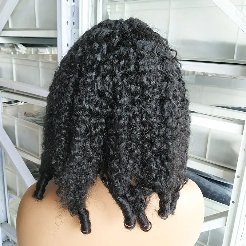 Naturfarbene U-Part Burmesische Lockige Echthaarperücke, Kleberlos, sofort tragbar, brasilianisches Remy-Haar für schwarze Frauen, für den täglichen Gebrauch, Bestseller. – Detail 2