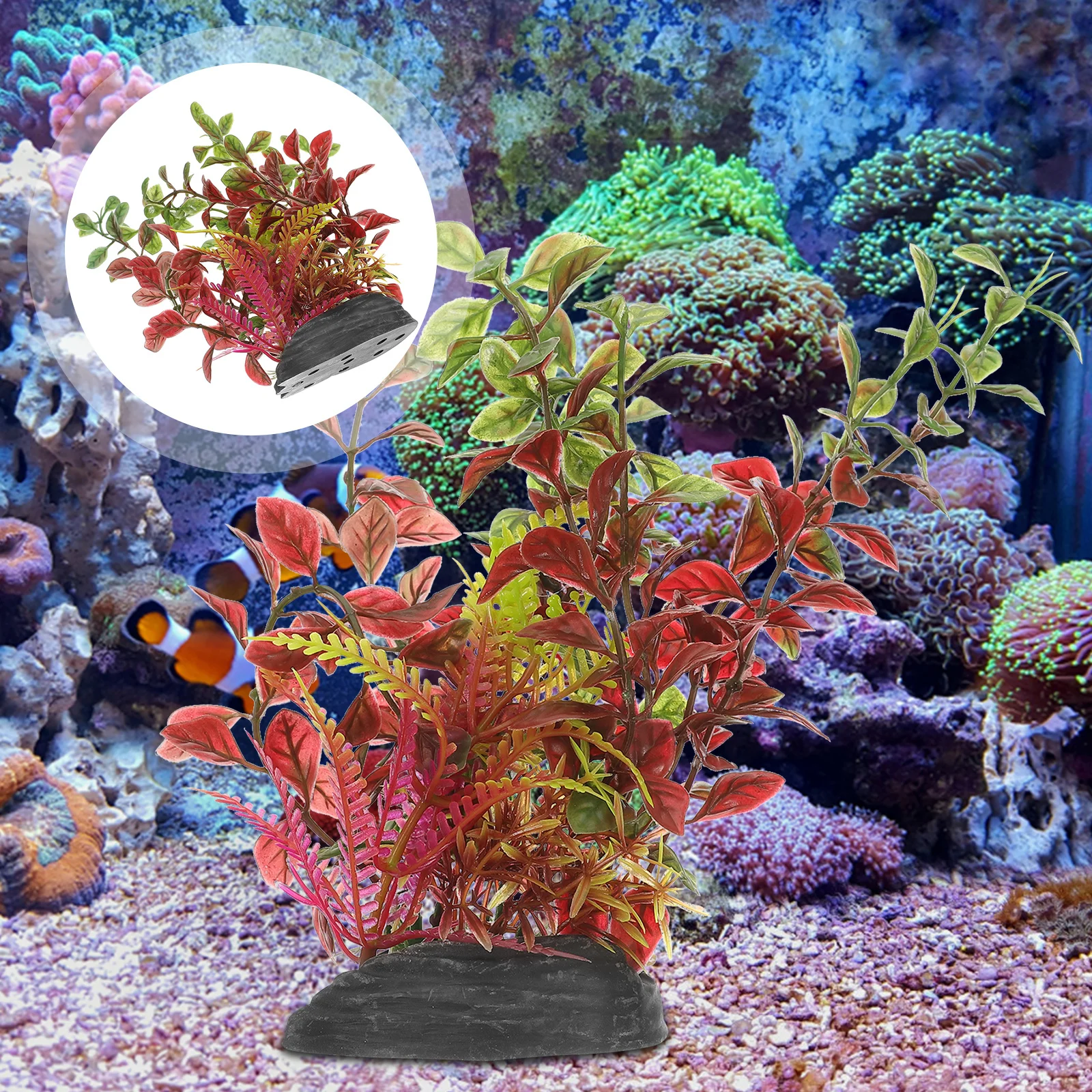 

Plastic Aquarium Plants Fake Water Grass Decor for Fish Tank Aquarium Reptile Cage Natural Environment Hiding Area