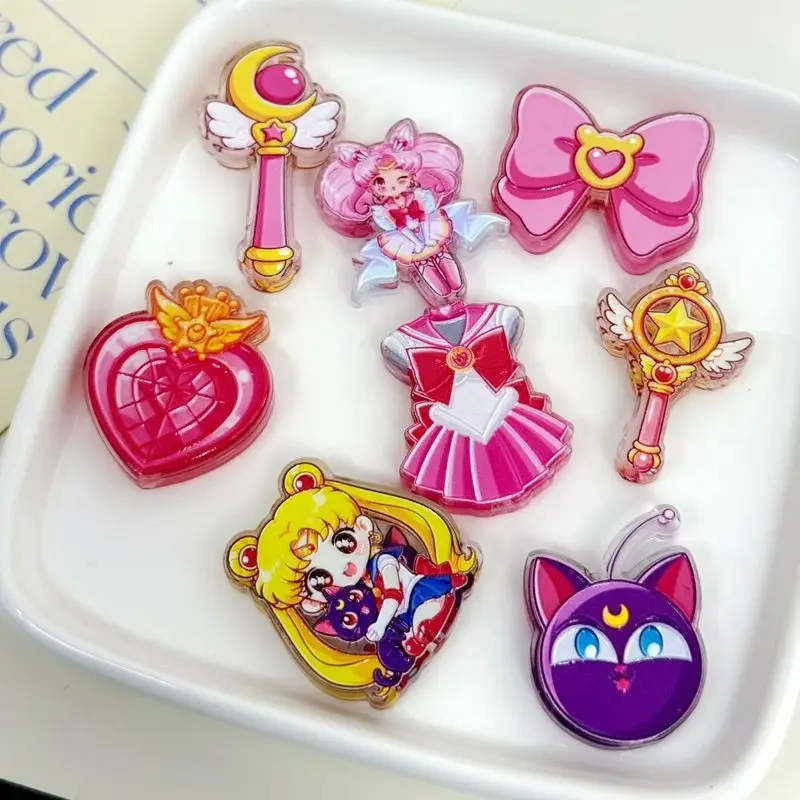 10/20pcs for Sailor Moon through-hole beaded DIY mobile phone chain keychain beaded pen accessory material