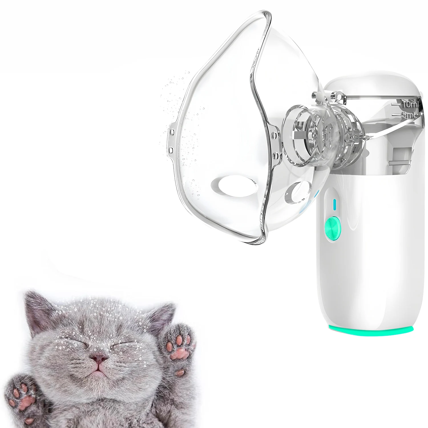 Electronic Pet Nebulizer for Cats & Dogs Respiratory Therapy Easy-to-Use Animal Health Care Device