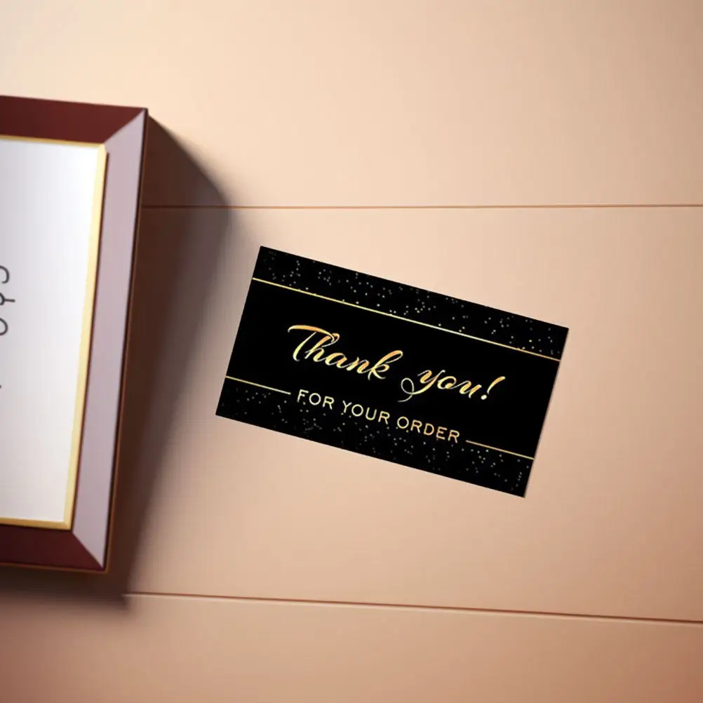 

50Pcs Blank Thank You Note Cards High-End Foil Stamped Gratitude Cards for Business Personal Use Mini Appreciation Greeting Card