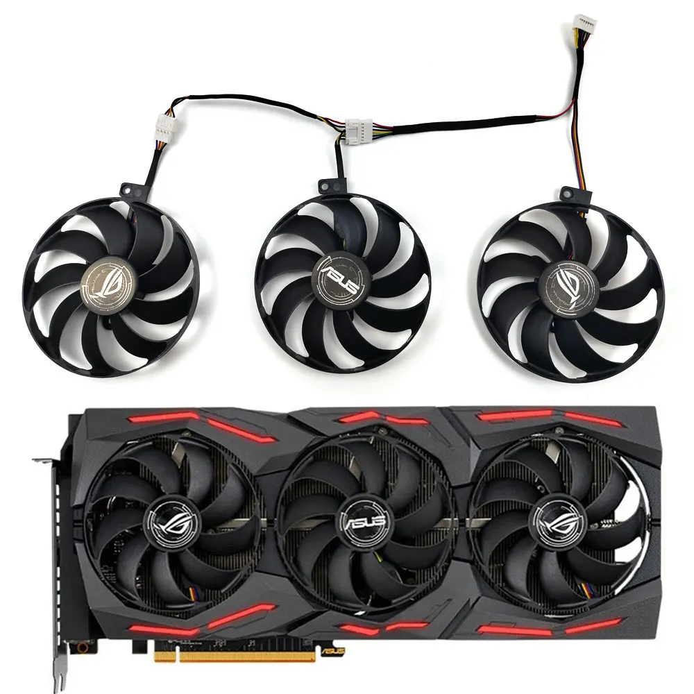 NEW 1SET FDC10H12S9-C T129215SU RTX 2080 2070 GPU Fan，For ASUS RX 5700XT 5700 5600XT ROG STRIX OC Graphics card cooling fan