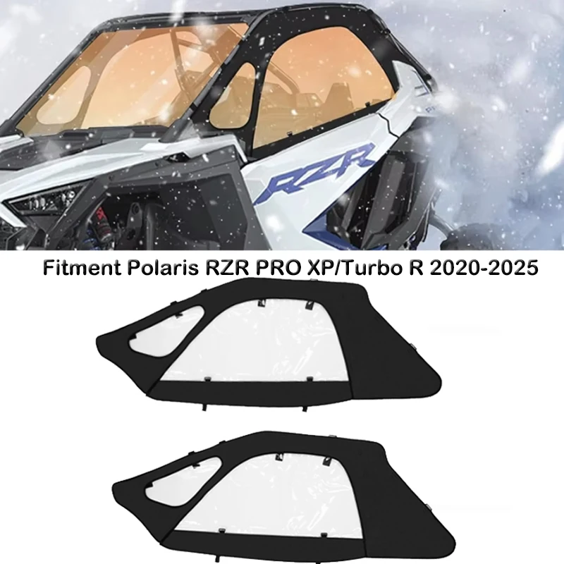 For RZR Pro Soft Cab Enclosures Upper Door Kit Waterproof Easy Straps Install For 2020-2024 Polaris RZR PRO XP/Turbo R 2-seat