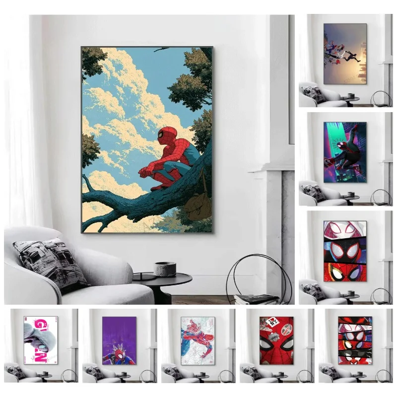 5D DIY Diamond Painting Spider Verse Multiverse Superhero No Frame Diamond Art Kit Home Wall Decor Gift For Comic Movie Fans