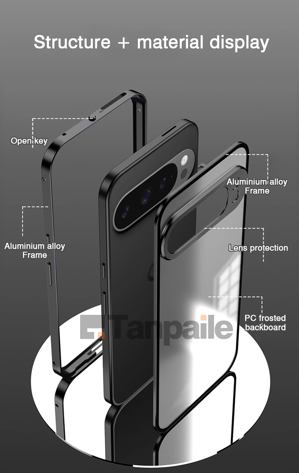 For Google Pixel 7 Pro Luxury Aluminum Metal Case for Pixel 9 Pro XL Case for Pixel 8 Pro Tempered Glass Lock Magnet Cover