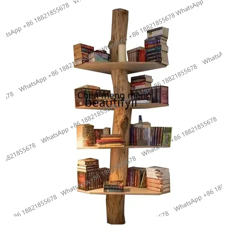 SS new styleTree solid wood living room baffle stake storage study combination bookshelfss 7486 ss 7486