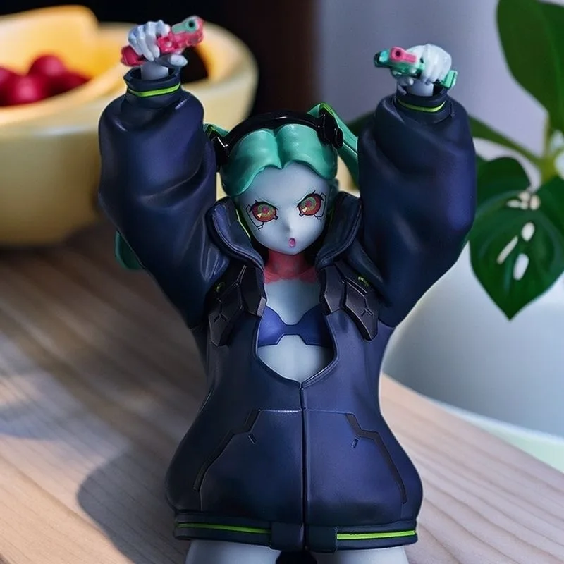 Cyberpunk：Edgerunners Figure Rebecca Figurine Stand Raise The Gun Rebecca Anime Statue Figure Model Doll Collection Toy Xmas Gif