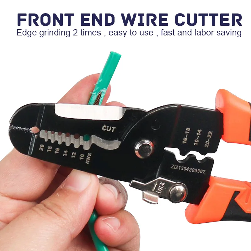 Wire Stripper Cutting Wire Stripping Crimping Pliers Multi Functional Ring Crimpper Electrician Peel Network Cable Stripper Tool