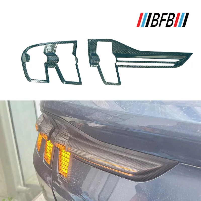 

For Ford Mustang Mach-E Real Dry carbon fiber rear tail light exterior light decorative frame 2021+ Interior Mouldings