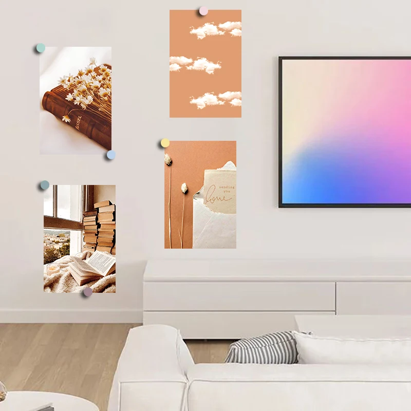 20PCS Beige Poster Sticker Collage Card Aesthetics Photography Fashion Collocation Harajuku Home Decorative Background Decals