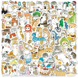 50Pcs Cartoon Cat Stickers Cute Kitten DIY Stickers Scrapbooking Phone Luggage Skateboard Decorative Waterproof Graffiti Decals