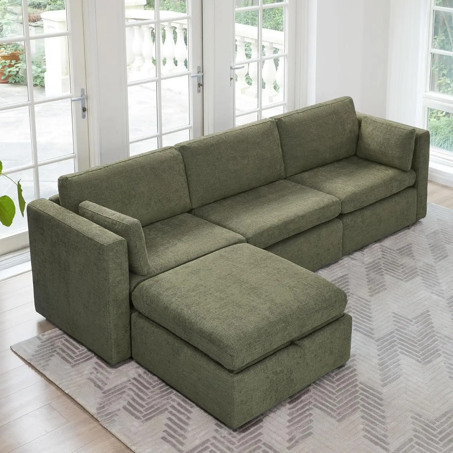 Oversized Modular Sectional Fabric Sofa Set,FSC Certified Extra Large L Shaped Couch Reversible Chaise Modular Sectional C