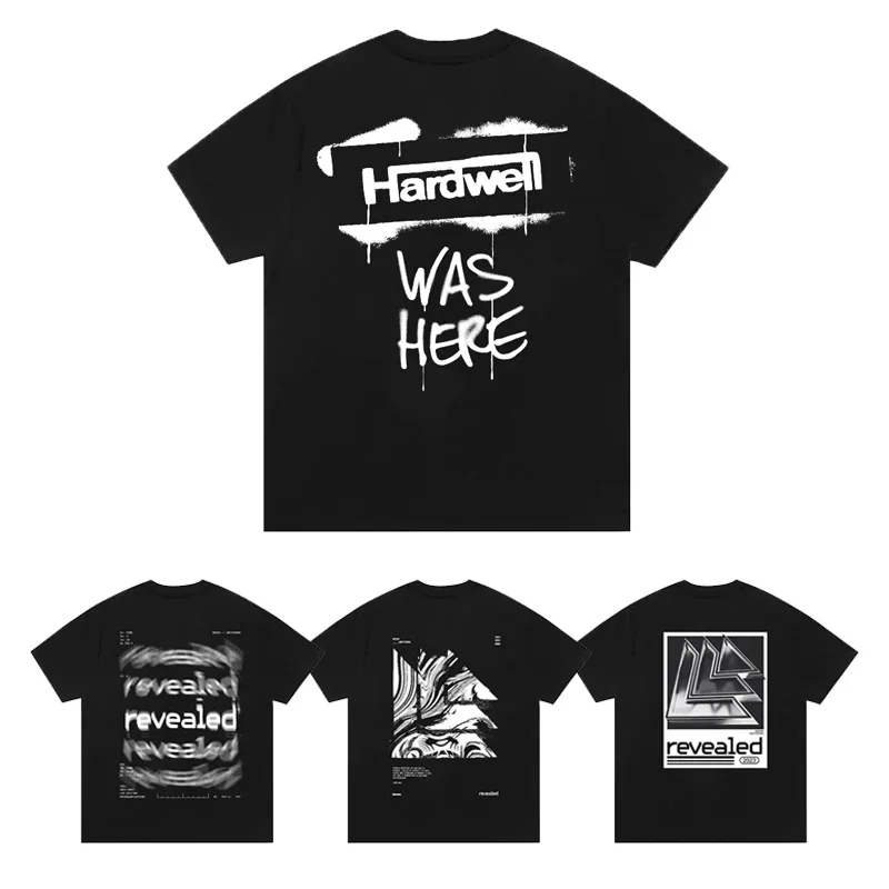 

2025 Мужская и женская новая хлопковая футболка с короткими рукавами Hardwell, мужской топ 100, одежда Dj вокруг бренда с электрическим звуком