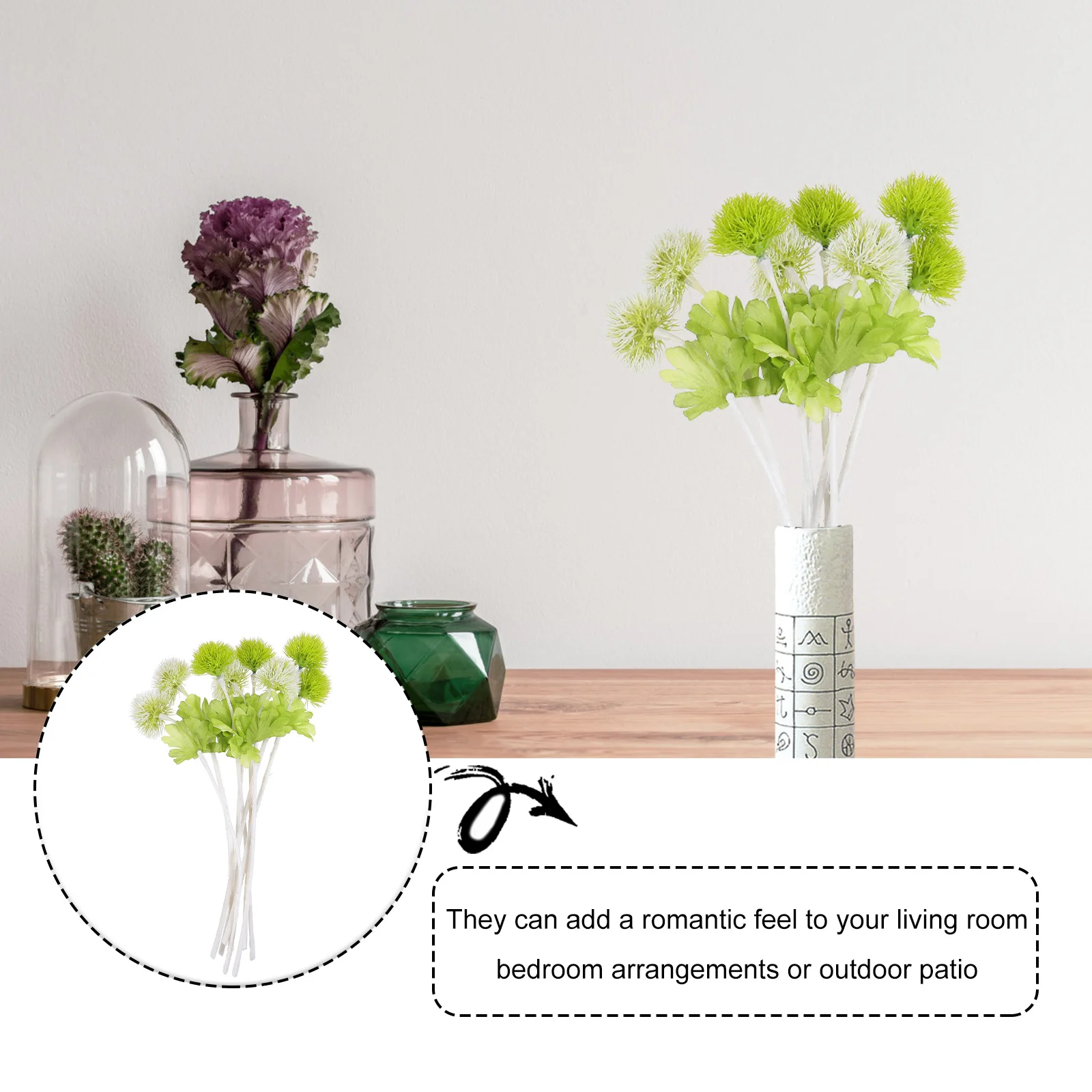 

8pcs Artificial Grass Ball Decorative Plant Greenery Sunflower Simulation Plastic Fake Lifelike Home Decor Bedroom Patio Easy