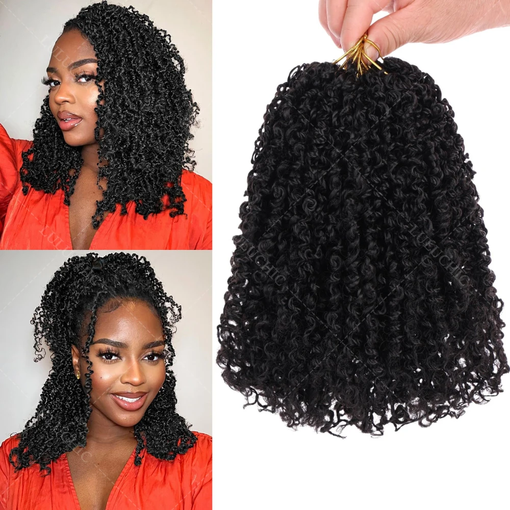

12A Pre twisted & looped Yanky Twist Human Crochet Braids Hair Yankee Twist Mini Passion Twist Crochet Bulk Human Hair Extension