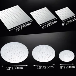 BAKALA Round & square 8/10/12 inch Stainless Steel Showerhead Bathroom Shower Faucet Head Rain Ultrathin Shower Head LC1010