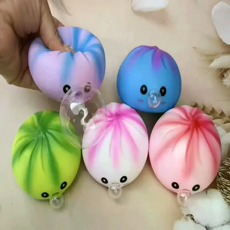 Cute Dumpling Spitting Bubbles Slow Rebound Decompression Toy Relieving Stress Squeeze Toy