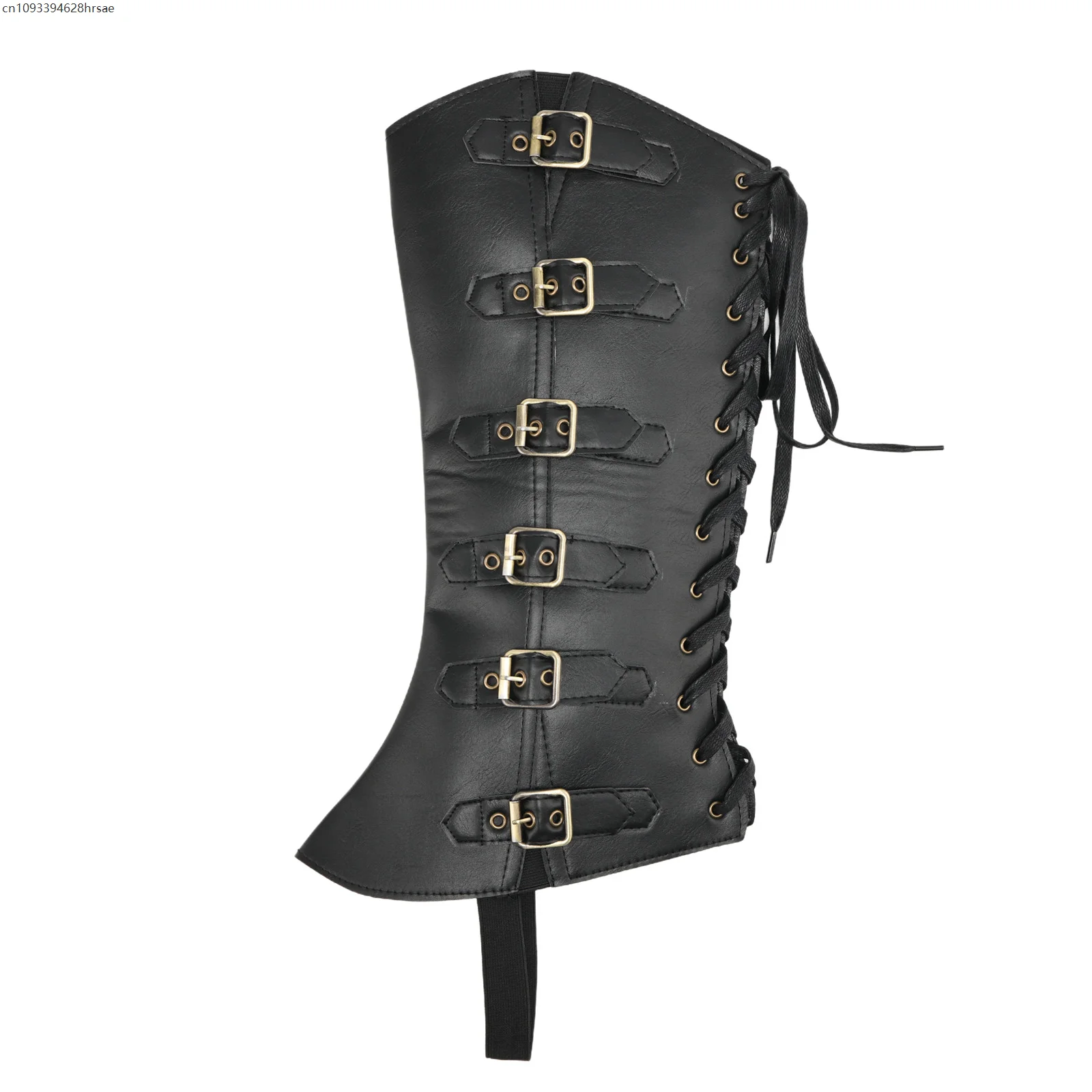 

Steampunk Boots Shoes Cover LARP Warrior Cosplay Costume Gaiter For Men Women Medieval Viking Knight Leather Leg Armor Greaves