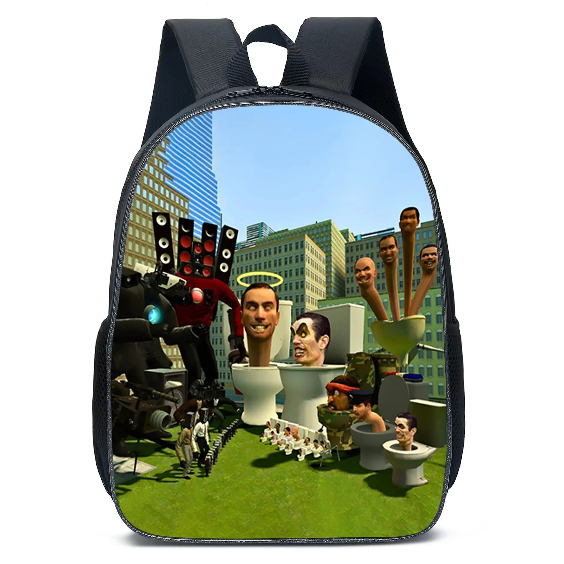 حقيبة مدرسية مطبوعة برسوم كرتونية للمرحاض من Skibidi لحقيبة الظهر الابتدائية، حقائب مدرسية كبيرة للرسوم المتحركة للأولاد والبنات، حقائب أطفال متينة