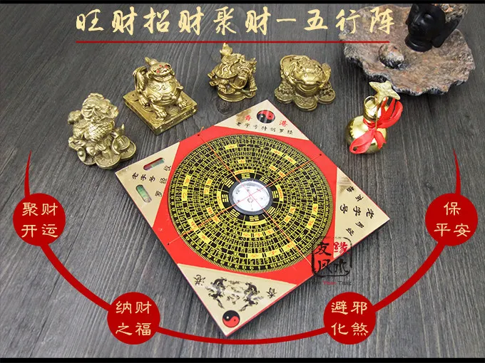 HOT SALE -Geomantic master tool-HOME OFFICE efficacious JIN MU SHUI HUO TU Town house money drawing 8 Diagrams FENG LUO PAN