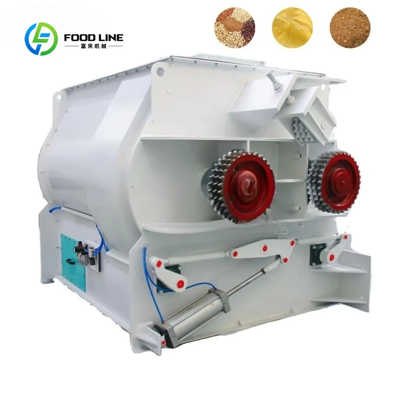 Customized Hot Sale Double Shaft Paddle Mixer Industrial Grade for Feed Factory Livestock Breeding Feed Mixing Production Use