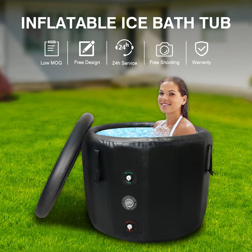 OEM جودة عالية نفخ أنبوب حمام الجليد سلامة سترة نجاة الباردة يغرق حوض حمام الجليد المحمولة مع الشعار