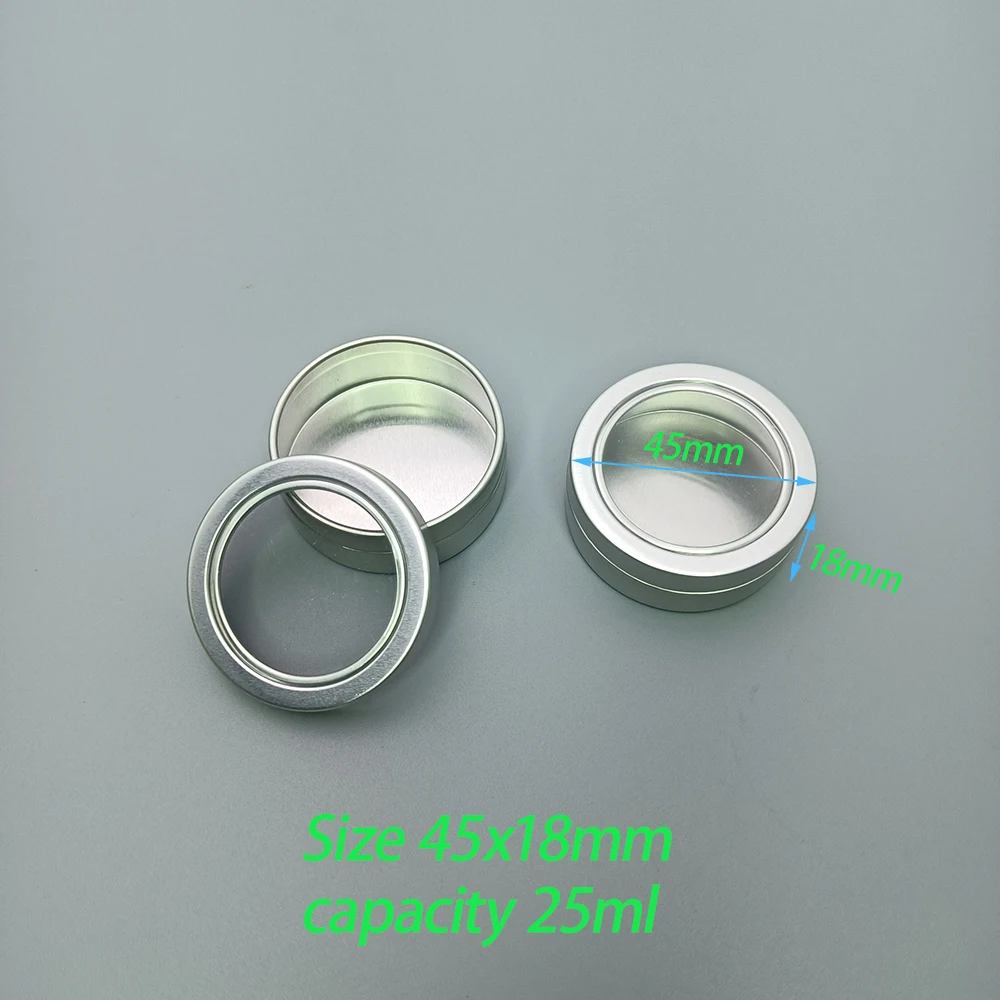 Алюминиевая сменная банка на 25 мл с прозрачным окном из ПВХ, круглая алюминиевая упаковочная коробка для ухода за кожей, кремом, ароматерапией, свечей ручной работы Алюминиевая сменная банка на 25 мл с прозрачным окном из ПВХ, круглая алюминиевая упаковочная коробка для ухода за кожей, кремом, ароматерапией, свечей ручной работы