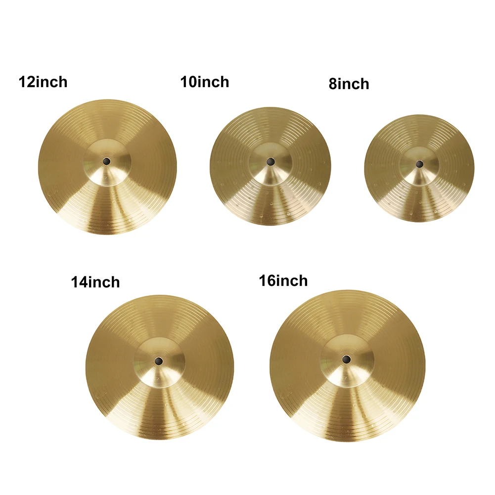 8 10 12 14 16 Inch Drum Brass Crash Ride Cymbal Professional Cymbal Drum Kit Anti-Rust Percussion Musical Instrument Performance