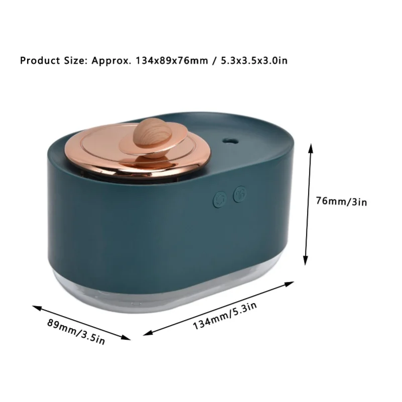 مرطب كوكب دوار 2 في 1، شحن USB، رذاذ كتم الصوت اللاسلكي للمنزل، 1200 مللي أمبير، أخضر #5