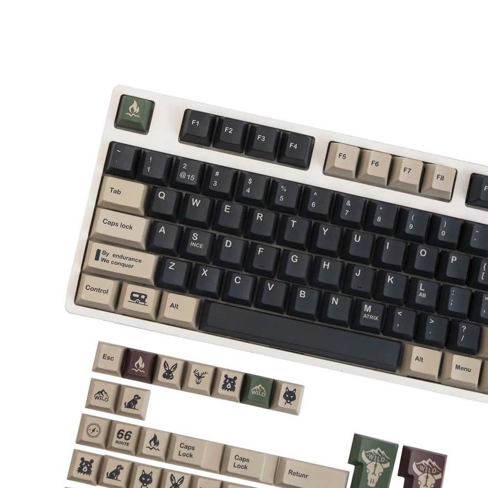 Wilderness poškrabané PBT horké sublimace kláves mechanická klávesnice s originální vysoce retro plný sada z osobnost additions