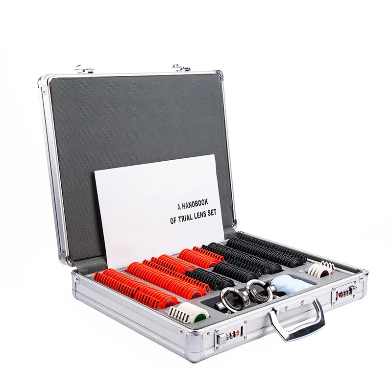 158 Pcs Plastic Ring Complete Trial Lens Set Plastic Ring TLS-158P with Trial Frame for Professional Optometry Use