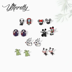 2024 크리스마스 잭과 샐리 에폭시 핸드라프트 아크릴 스터드 이어링 전의 새로운 악몽 크리스마스 이어링 전 8 최고의 판매 악몽 - №5