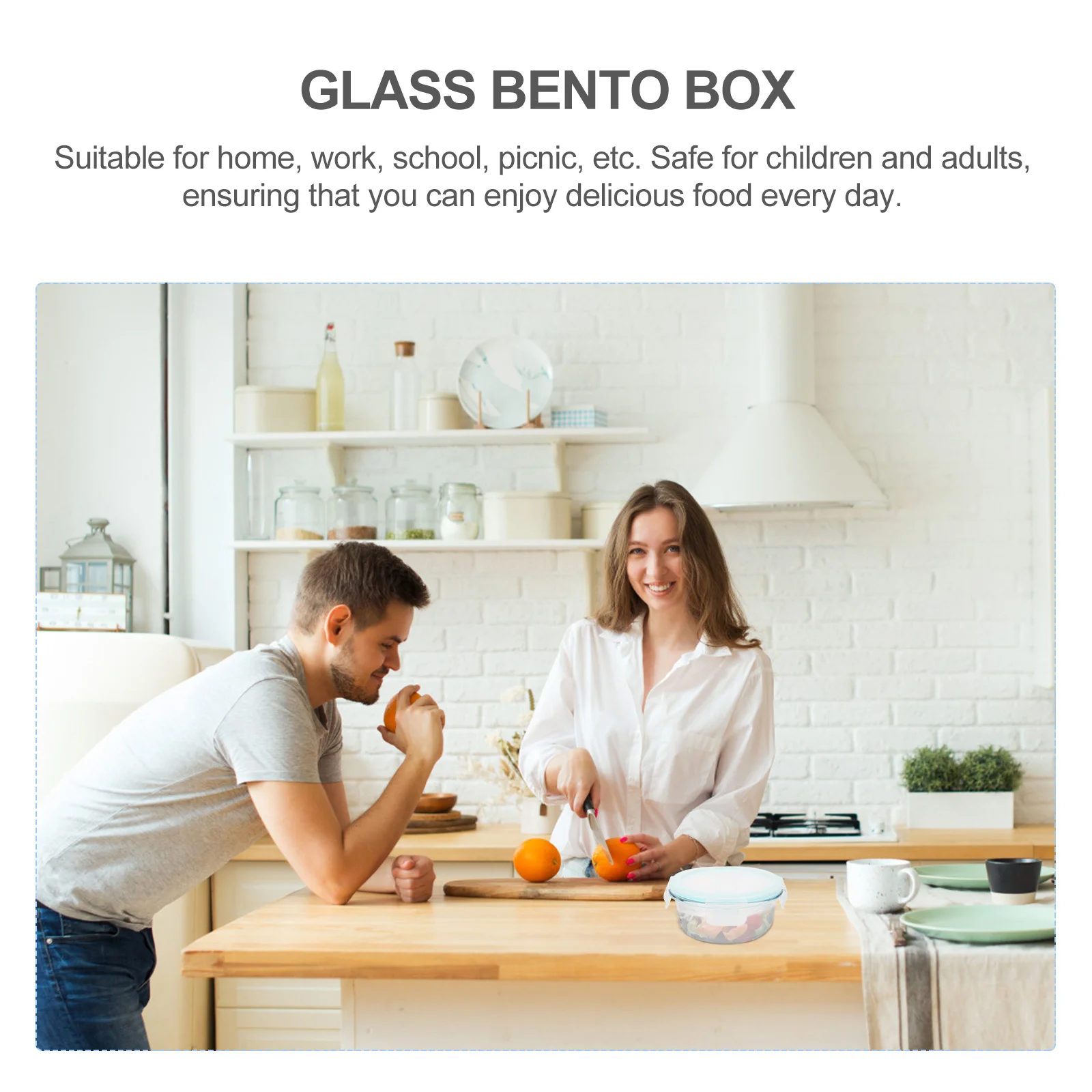 

3Pcs Round Glass Food Container Leak Proof Sealed Cover Household Meal Box Heatable Glassware Lunch Box for Refrigerator Storage