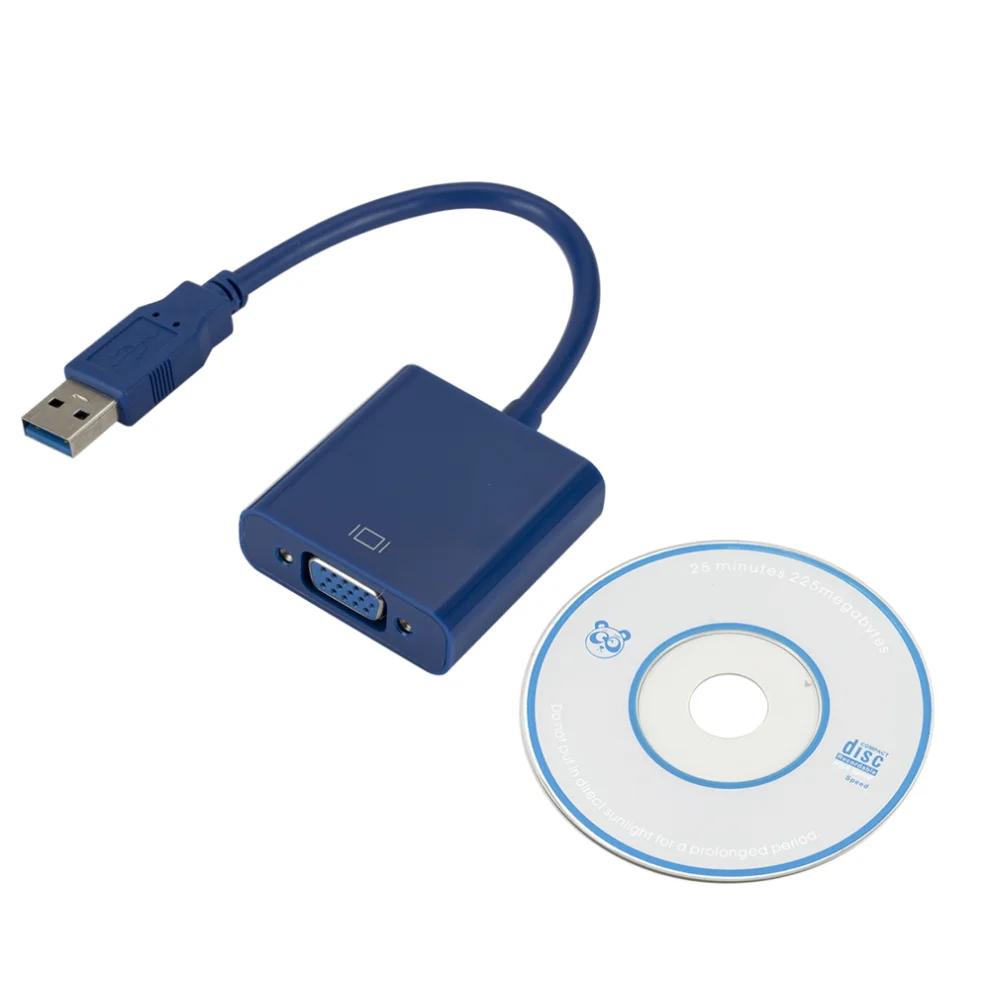 USB 3.0 To VGA Adapter Cable External Graphic Card Video Multi-display Converter Adapter For PC Laptop Windows 7 8 10