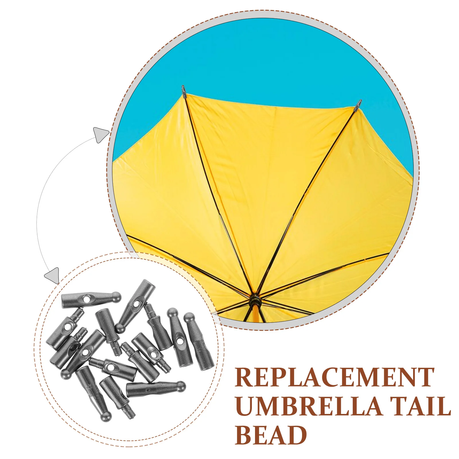 Umbrella Accessories Small Beads Folding Tail Repairing Supplies for Sturdy Convenient Rain Bone Covers