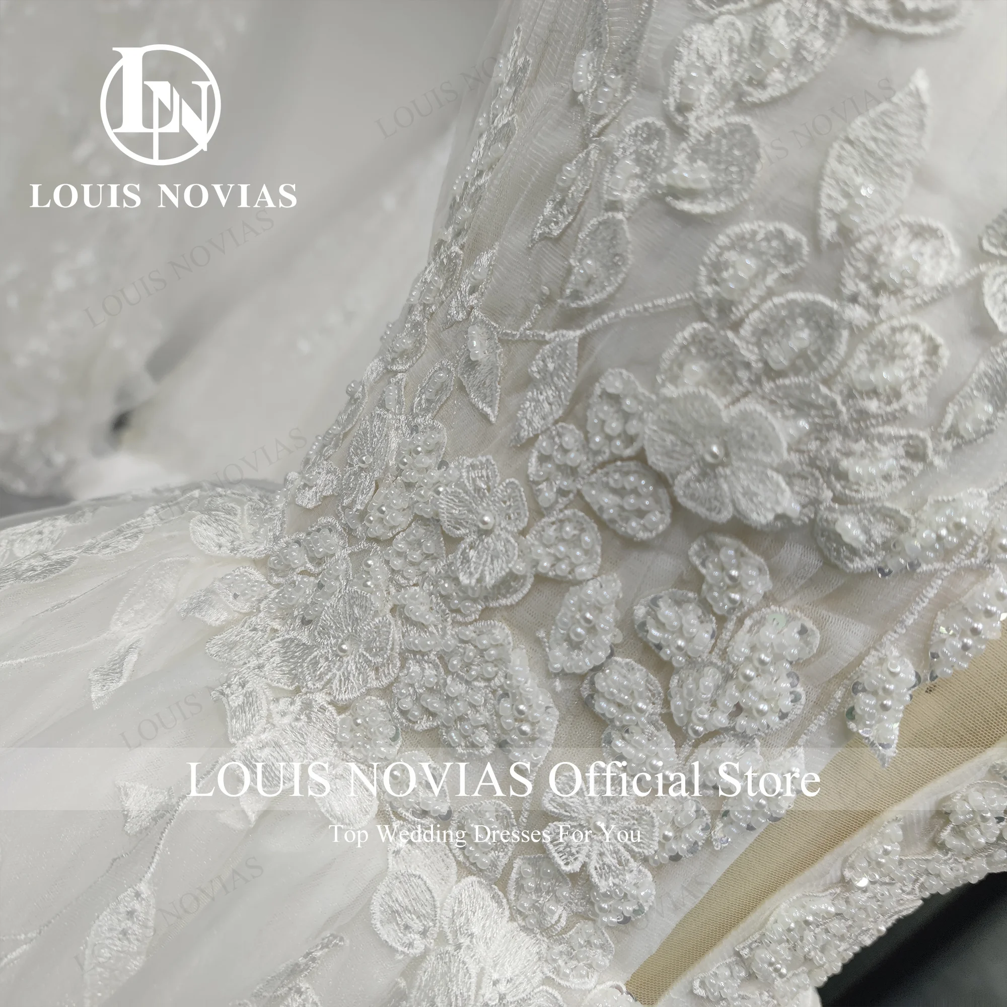 

LOUIS NOVIAS Свадебные платья трапециевидной формы для женщин с глубоким v-образным вырезом и открытой спиной, расшитые бисером и цветами, свадебное платье Vestidos De Novia