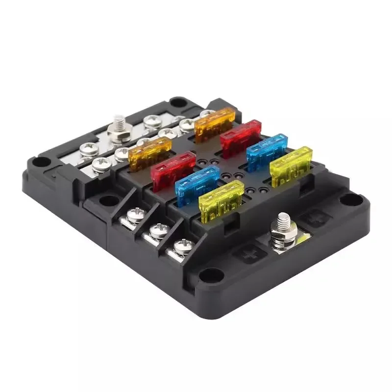 New Yacht Ship One In Six Out Fuse Box Fuse Base 32VDC with Transparent Upper Cover Sticker