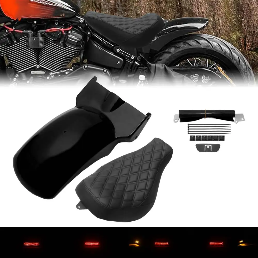 

Заднее крыло с LED-подсветкой и сиденьем для водителя (сольно), защитный кожух от грязи для Harley Softail 2018-2023, включая модели Street Bob, Fat Bob